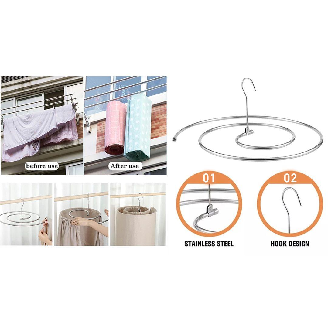 Spiral Hanger for Drying Towels and Sheets Made of Stainless Steel for Indoor and Outdoor Use