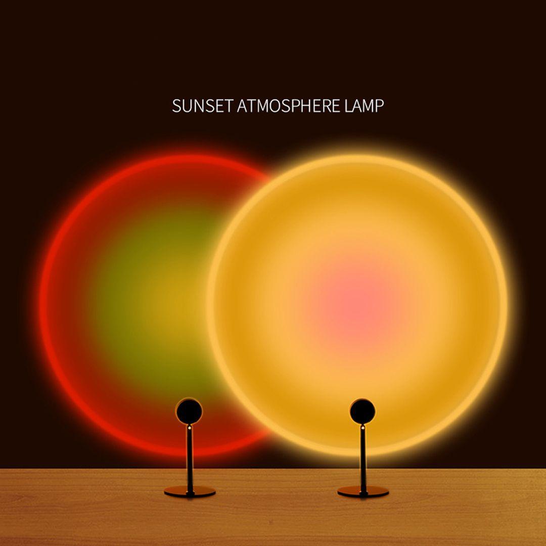 Mini Sunset Lamp Rotates LED Light Background Decorative Lamp