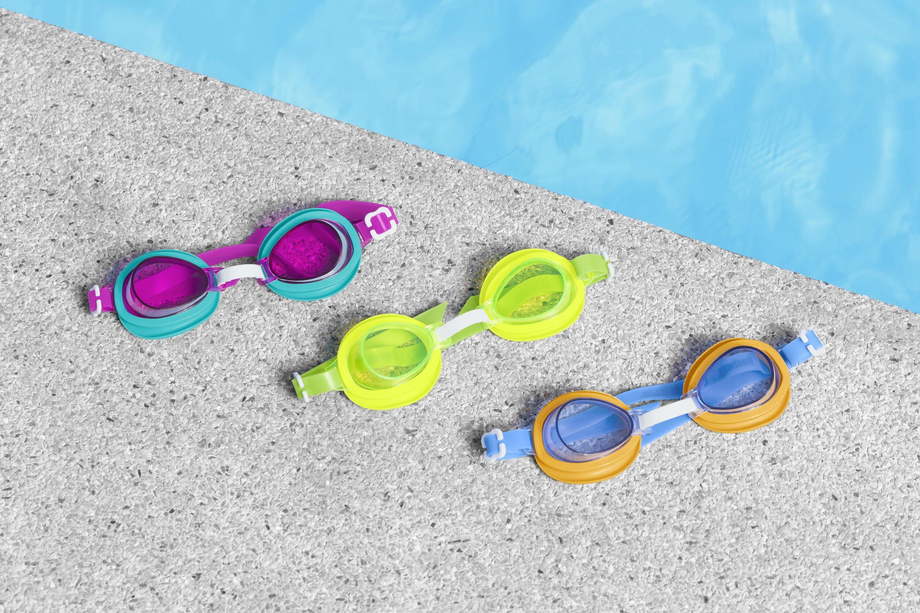 BESTWAY  AQUA BURST ESSENTIAL 3-PACK GOGGLES (Contents:three pairs of goggles, 3 assorted colors) Age 3+