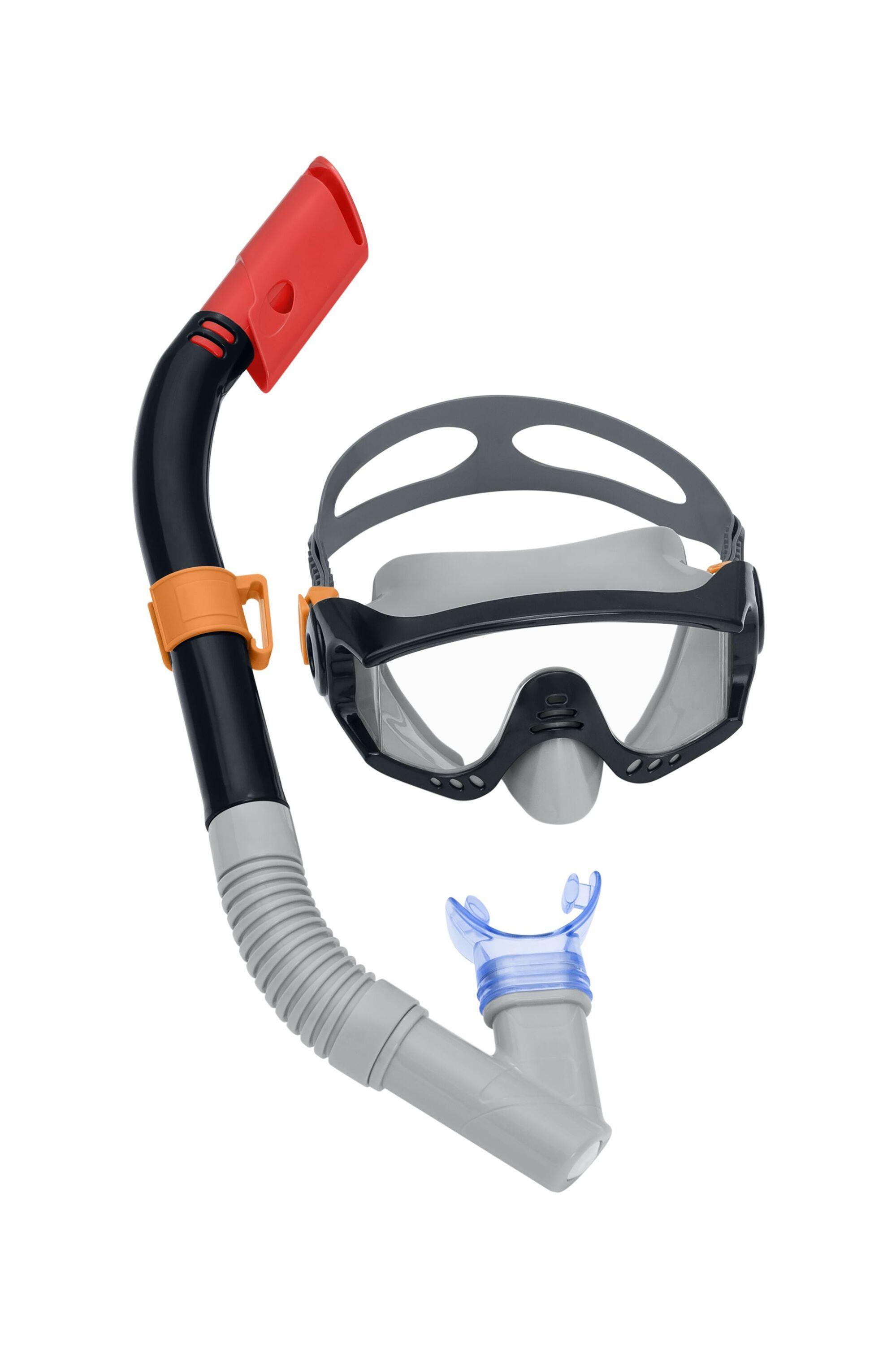 BESTWAY  SPARK WAVE SNORKEL SET (Contents:One mask, one snorkel and one pair of fins, 2 assorted colors, Fin Size: US(8-12); EUR (41-46)) Age 14+