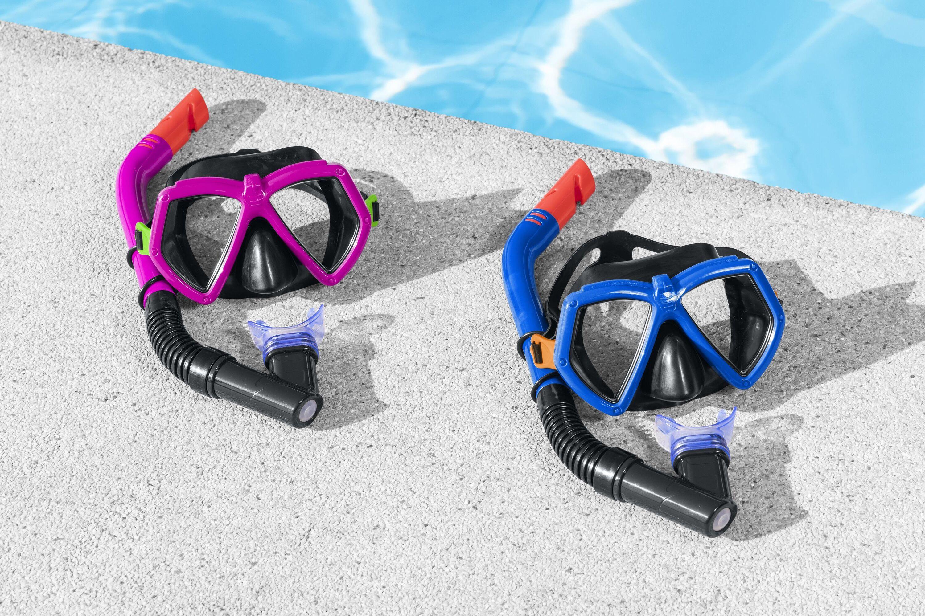BESTWAY  DOMINATOR SNORKEL MASK (Contents:one mask, one snorkel, 2 assorted colors) Age 7+