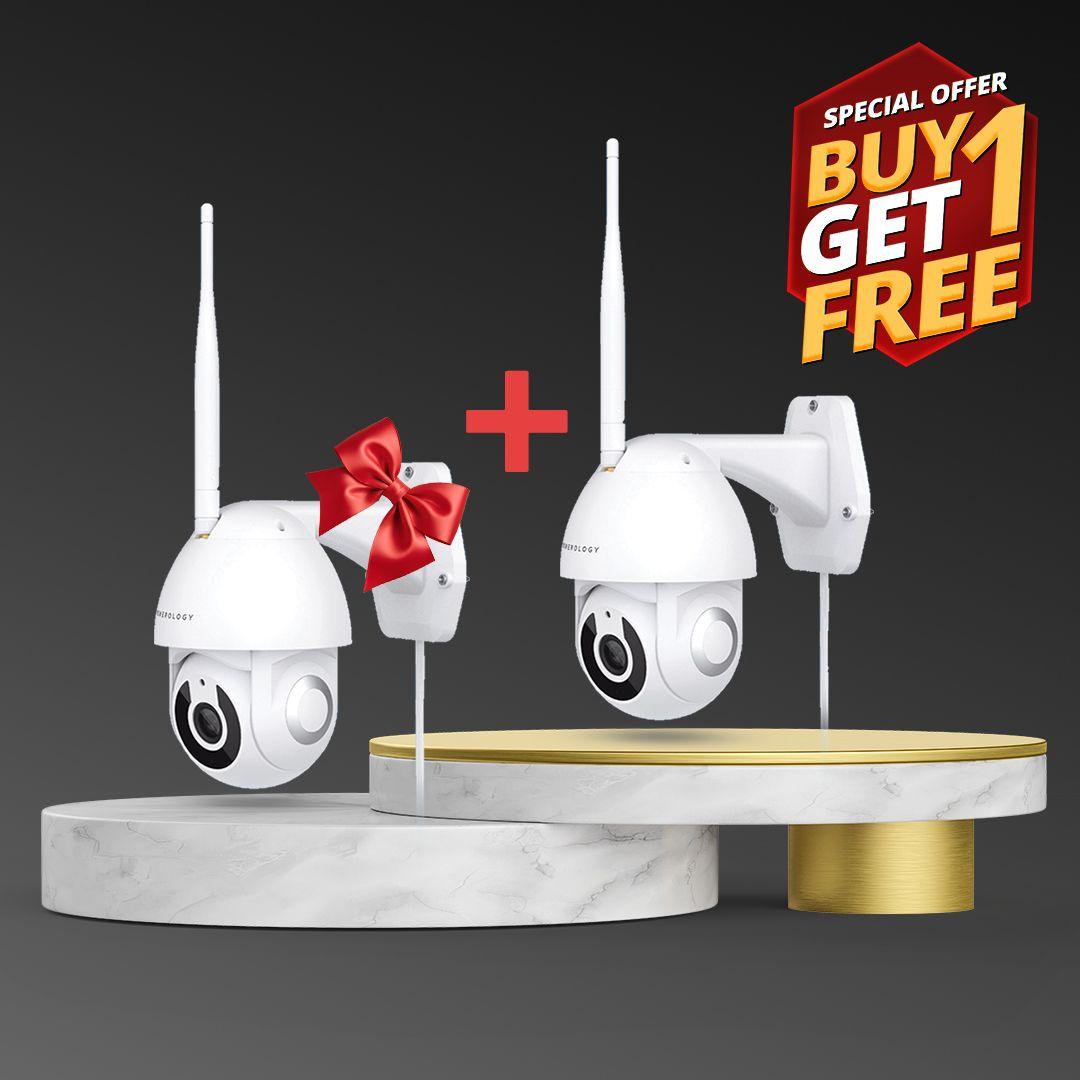 Buy Powerology PSOWC360WH WiFi Smart Outdoor Camera  & Get 1 FREE
