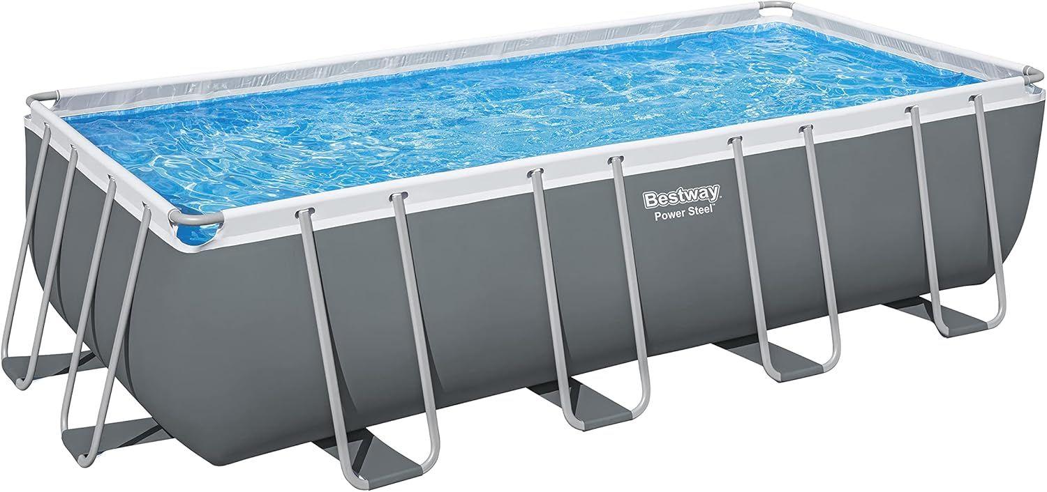 BESTWAY 5.49M X 2.74M X 1.32M RECTANGULAR POOL SET (Contents:Pool, Sand Filter Pump(220-240V), Safety Ladder, Cover, Chemconnect Dispenser) 