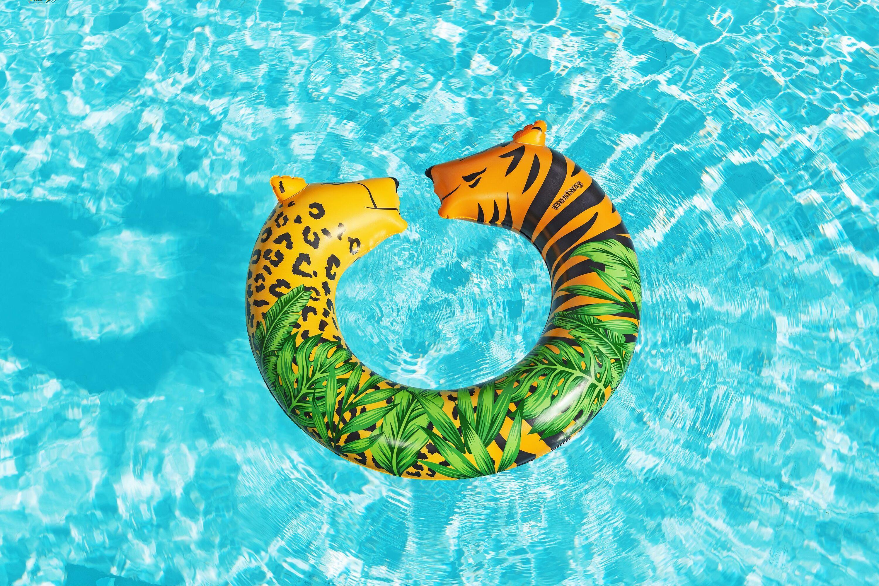 BESTWAY 36360 1.09M X 89CM JUNGLE DREAM SPLIT SWIM TUBE (Contents: 1 swim tube, repair patch) Age 12+