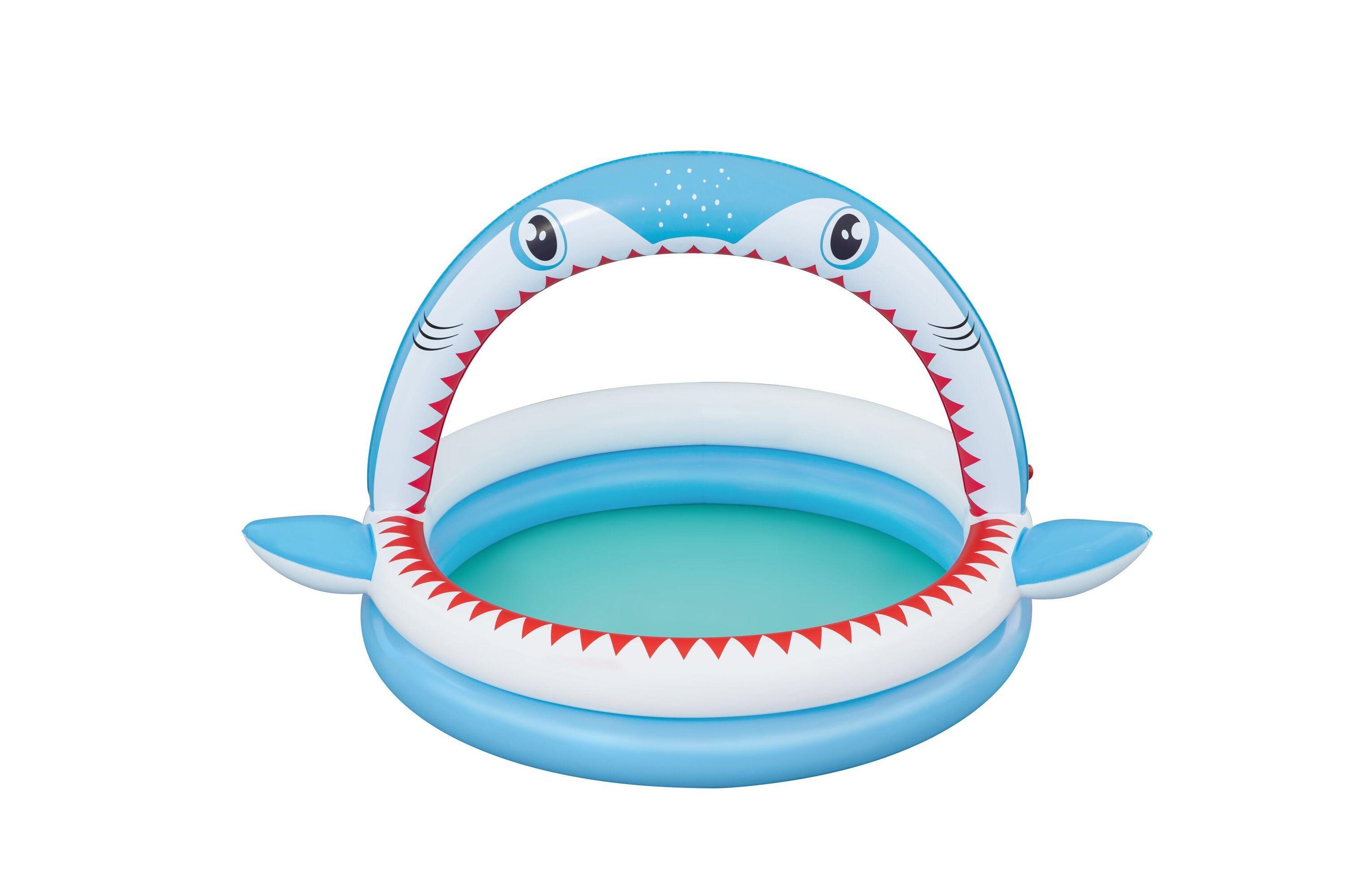 BESTWAY 53157 1.63m x 1.27m x 92cm Sharktastic Sprinkler Play Pool (1 pool, repair patch.) Age 2+