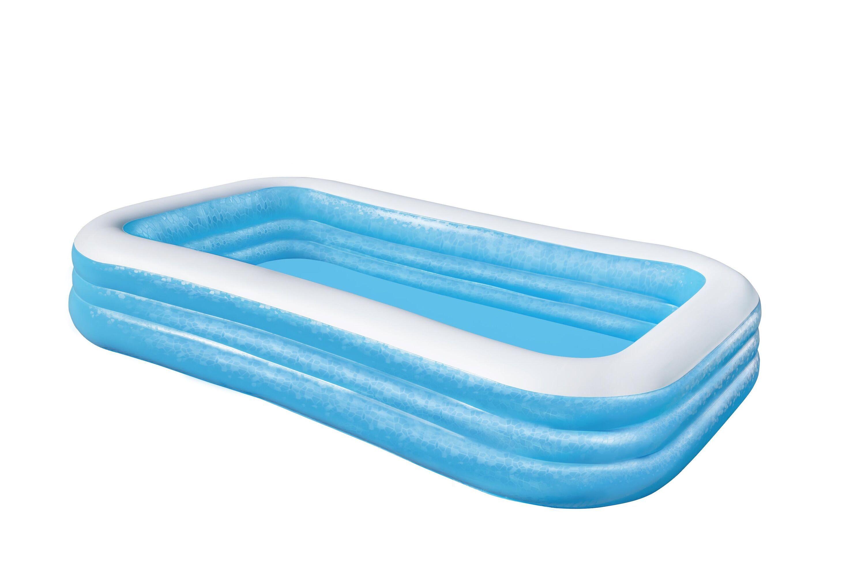BESTWAY 54009 3.05M X 1.83M X 56CM BLUE RECTANGULAR POOL (Contents:1 pool,repair patch) Age 6+