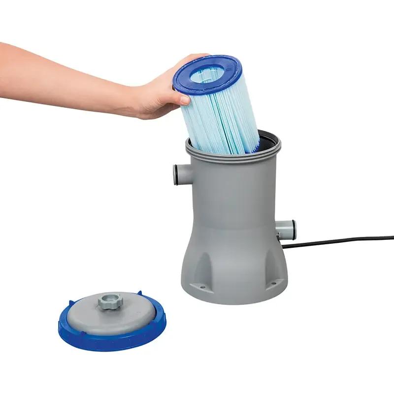 BESTWAY 56670 4.88M X 2.44M X 1.22M RECTANGULAR POOL SET (Contents:Pool, Filter Pump(220-240V), Ladder, Cover, Chemconnect Dispenser, Compatible with Cartridge 58094(II)220-240V) 