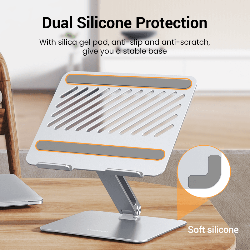 UGREEN Dual Aluminum Tablet Stand, Adjustable and Foldable Multi-Angle Desktop Tablet Holder  