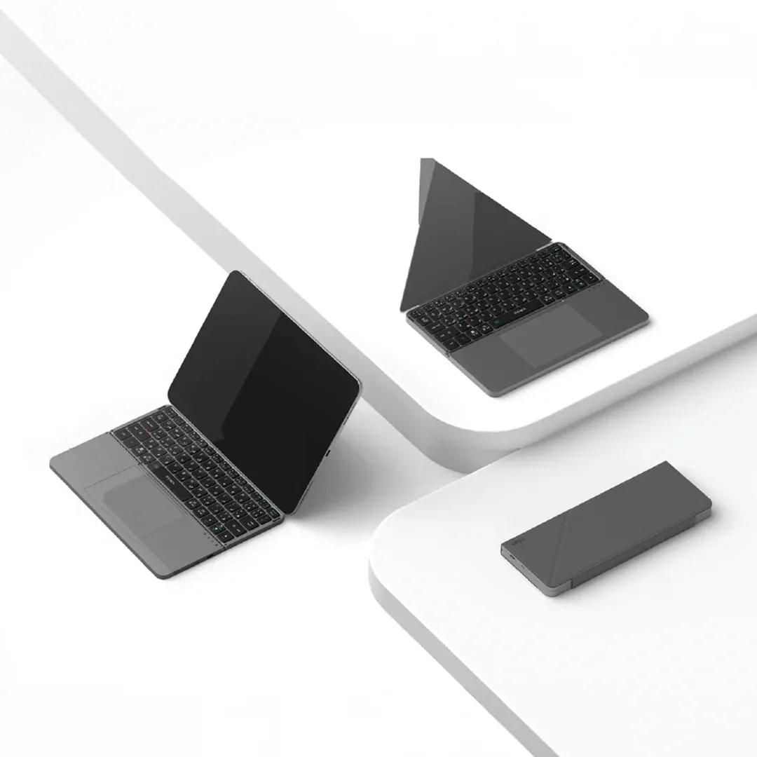 Portable Foldable Wireless Keyboard With Touchpad - PW-PKW2T5F2-GY