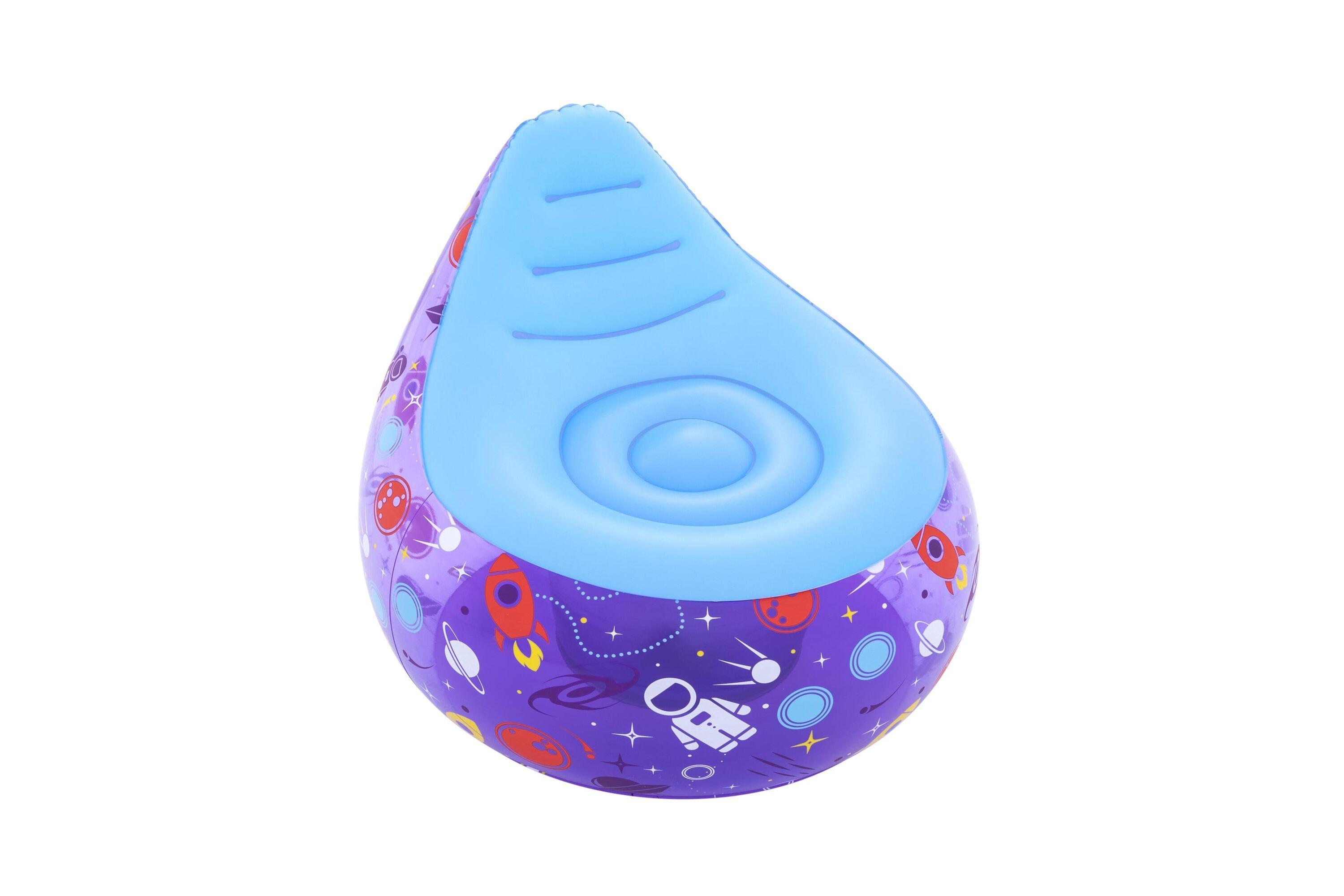 BESTWAY 75122 72CM X 72CM X 64CM ASTRO GLOW LED AIR CHAIR (1 chair, repair patch) Age 3+ #75122