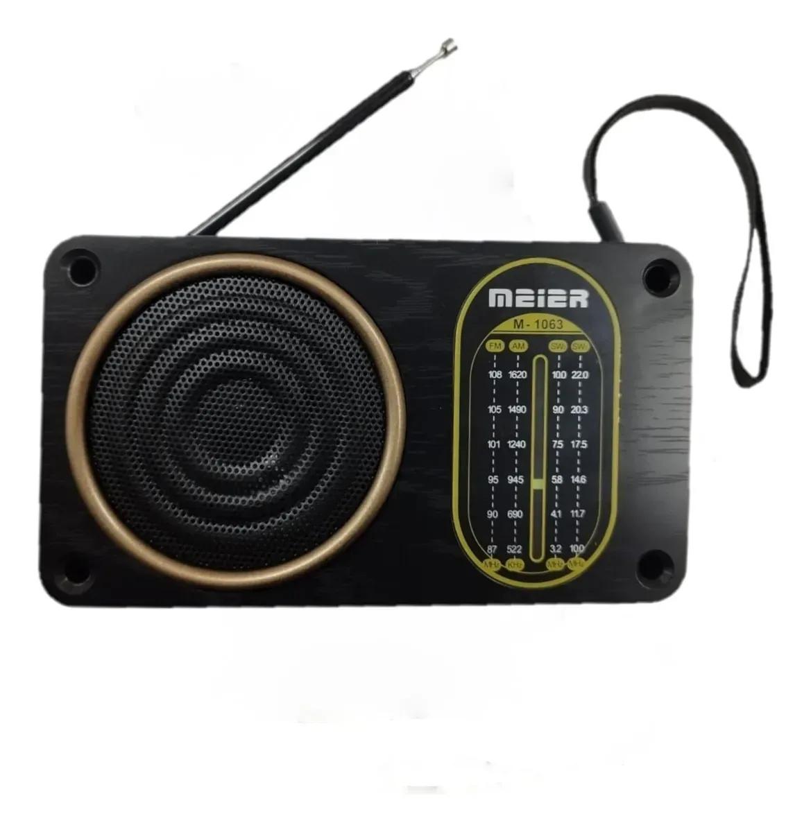 MEIER M-1063 Portable Retro Radio – Bluetooth, LED Flashlight & work with Batteries and rechargeable