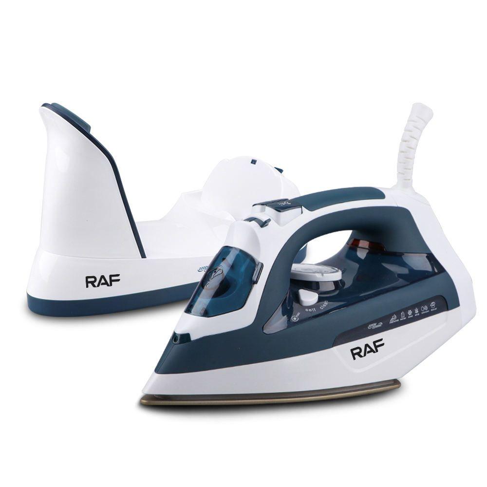 RAF 53-R1208 Electric Steam Iron – 2600W, Ceramic Soleplate, Vertical & Continuous Steam, 470ml Tank, Wired & Wireless Use, Auto Stop Safety