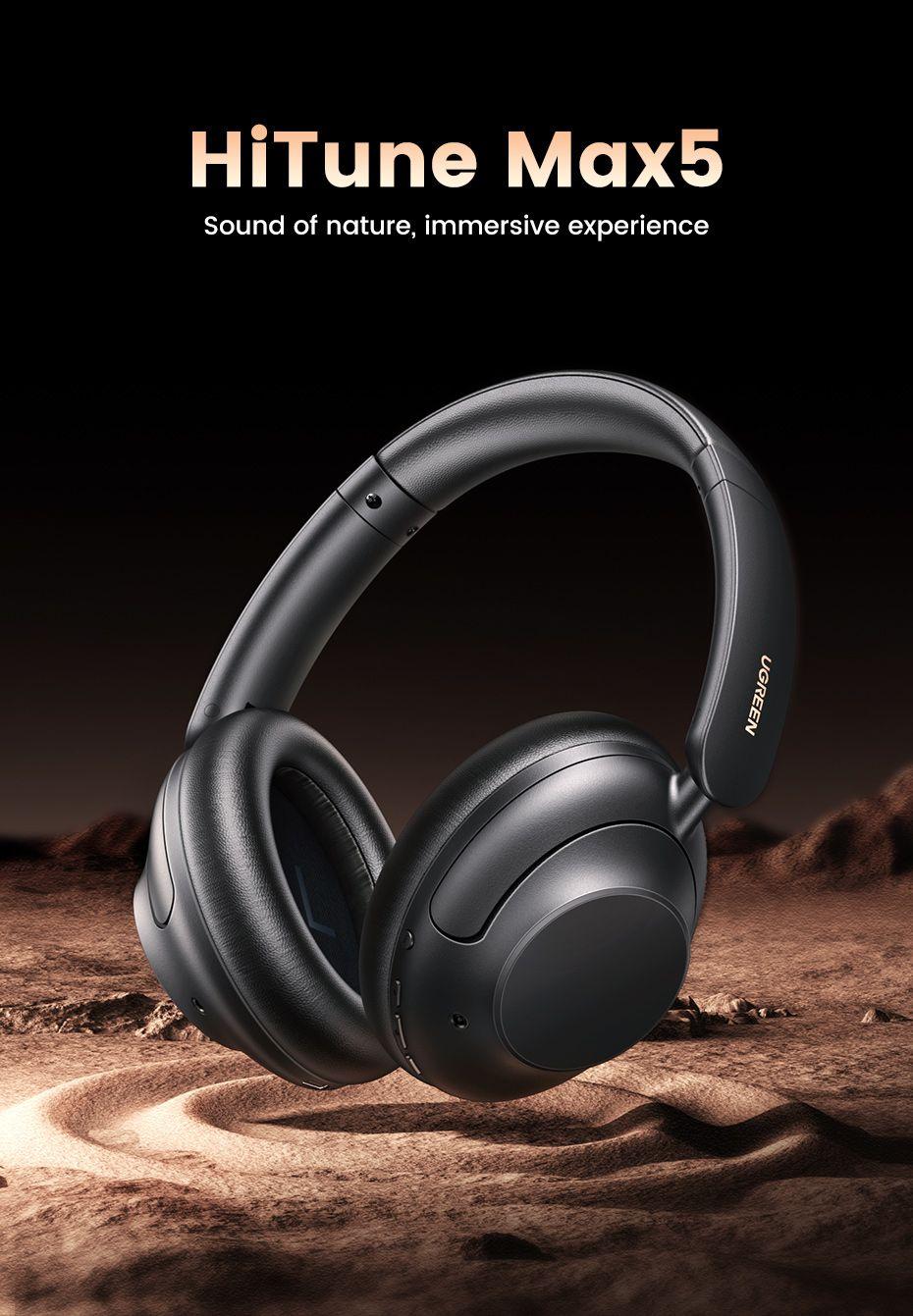 UGREEN Wireless Over-Ear Bluetooth Headphones with 90 Hour Playtime and Active Noise Cancellation