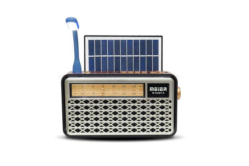 Meier M-522BTS Portable 3-Band Am FM Sw Radio, LED Light