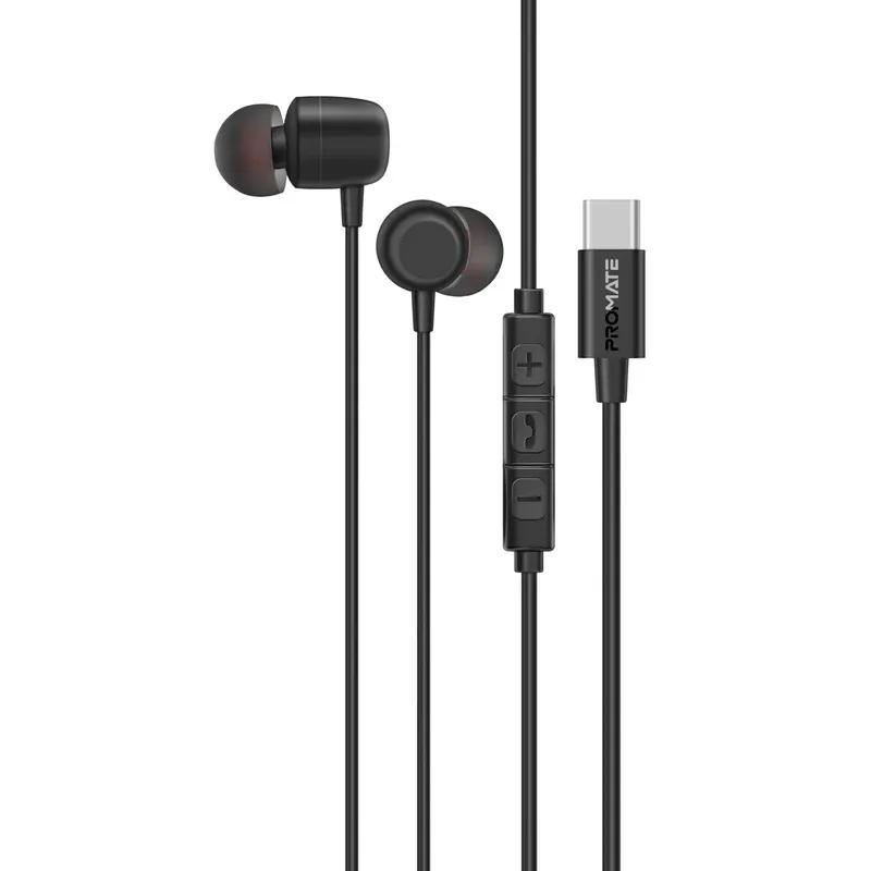 Ergonomic In-Ear USB-C Wired ENC Stereo Earphones - Black