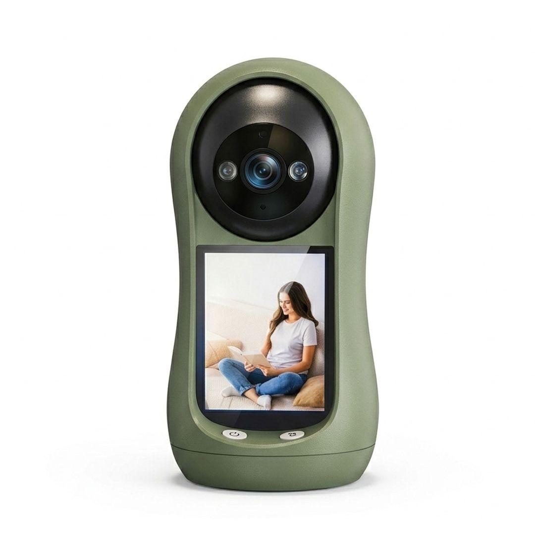 A WiFi Smart Camera with a built-in monitor allows you to remotely monitor your home or office