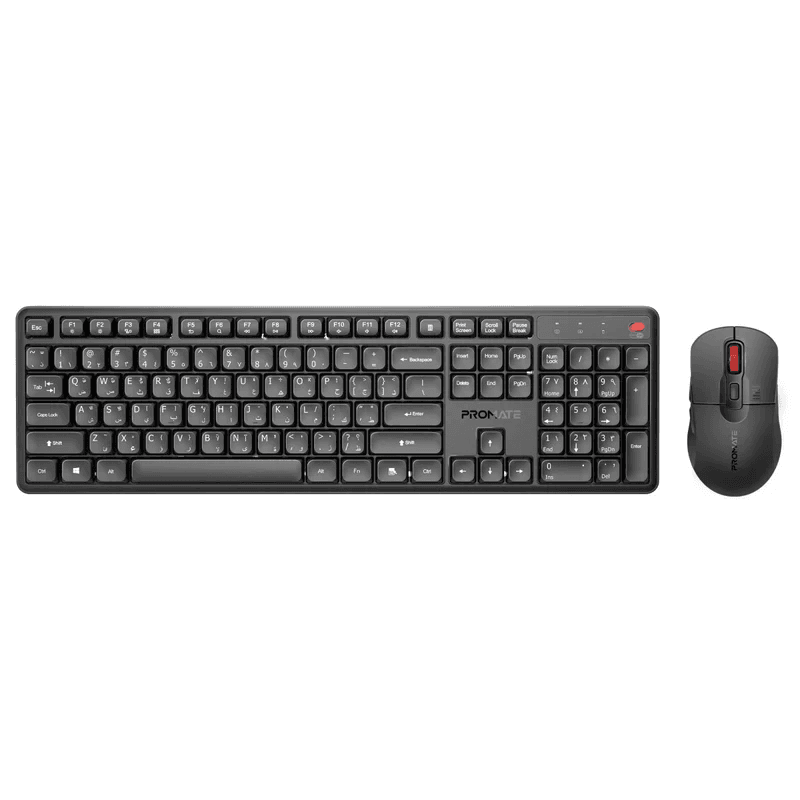 Ergonomic Wireless Keyboard with Silent Keys and 5000DPI Mouse