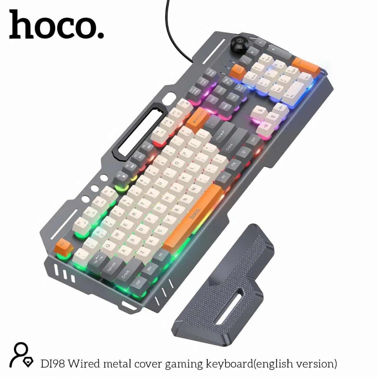 HOCO DI98 Luminous Keyboard Wired Gaming , Metal Top Case