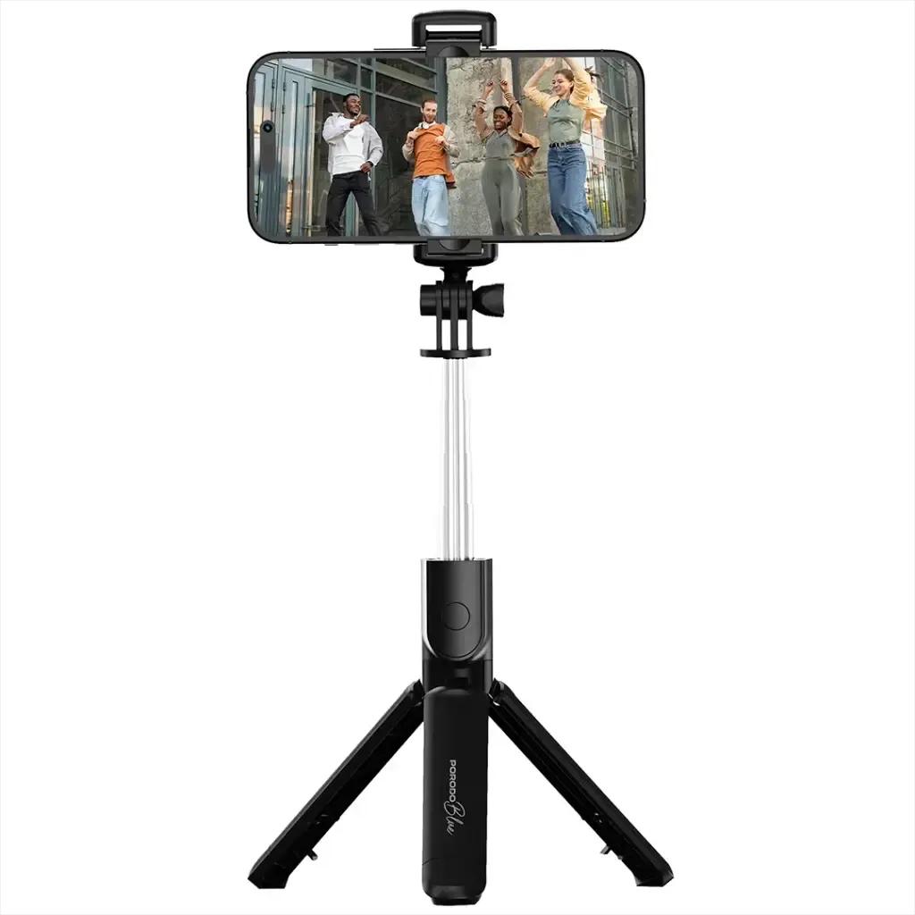 Porodo Blue FlexiTripod Selfie Stick with Foldable Tripod - PBS03SSTBK
