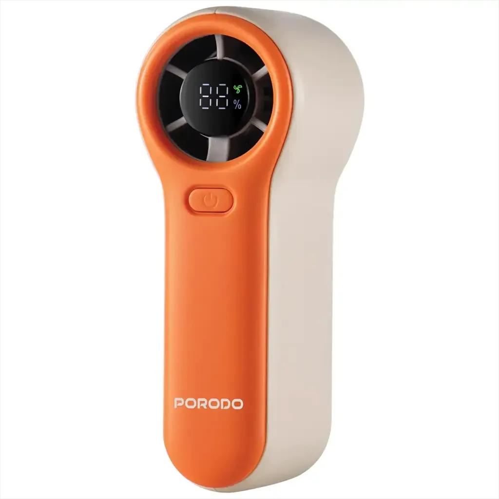 Porodo Lifestyle Pocket Size Handheld Fan - White/Orange