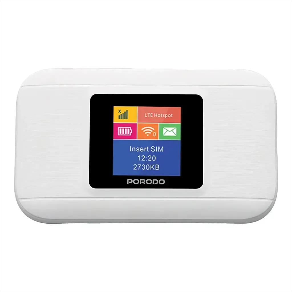 Porodo PDM603WH Nexfi 3000mAh 4g LTE Portable WiFi Router Multi-User Connection