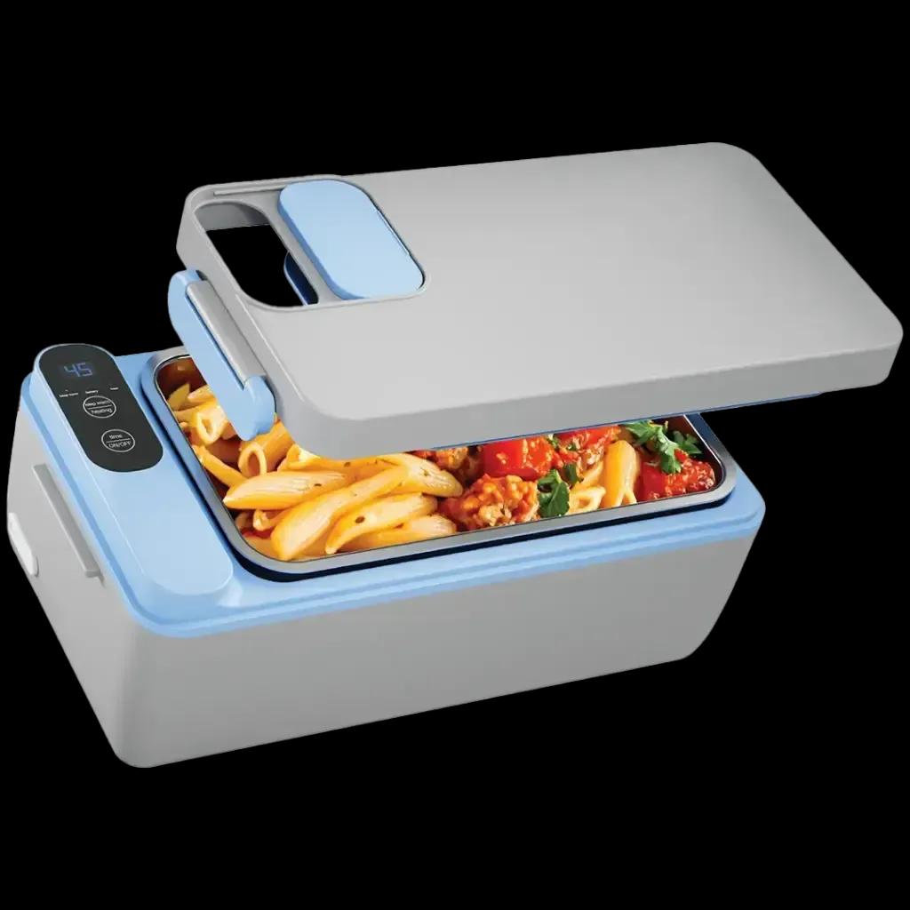 Powerology PLBF818GYBL Lumo Portable Heated Lunch Box - Gray Blue